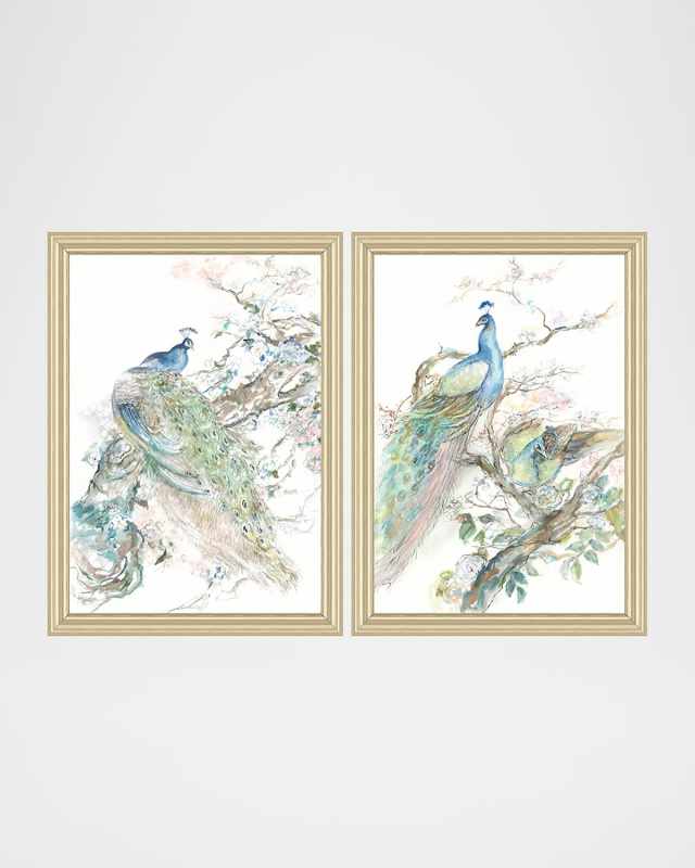 "Harmony In Nature's Melody I" Set of 2 Framed Giclees by Maelani Blue, 30" x 43"